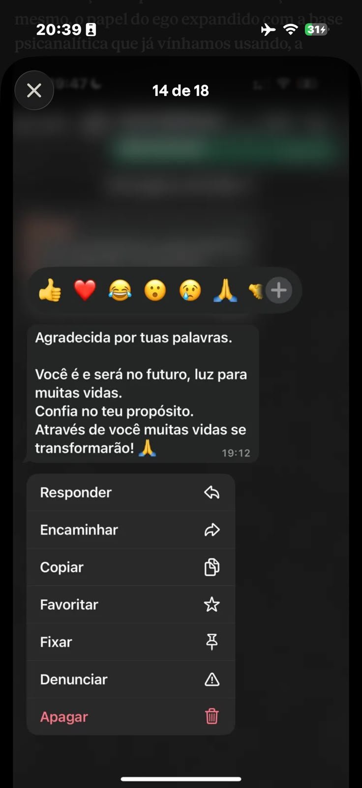 Print do depoimento